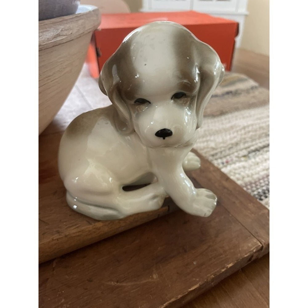 Porcelain 6"  Erphila Germany Cocker Spaniel Puppy Dog Figurine Statue Antique